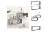 Vidaxl Mensole A Cubo 2 Pz. Grigio Cemento 60X15X23 Cm Materiale A Base Di Legno - Mensole A Muro