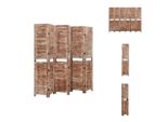 Vidaxl Divisorio 6 Pezzi Marrone 210X165 Cm In Legno Massiccio Di Paulownia - Divisorio Per Ambienti