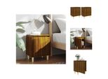 Vidaxl Comodini 2 Pz. Gambe In Legno Massiccio Rovere Marrone 40X30X50Cm - Comodini
