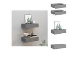 Vidaxl Mensole A Muro Con Cassetti 2 Pz. Grigio 40X23,5X10 Cm Mdf - Mensole Da Parete