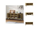 Vidaxl Scarpiera Oslo Con Gambe In Metallo Marrone 106X35X45 Cm In Legno Massiccio - Scarpiere E Armadietti