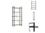 Vidaxl Libreria A 5 Scomparti 90X30X180 Cm In Legno Massiccio Antico - Librerie & Librerie
