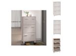 Vidaxl Scarpiera Hamar Bianco 59,5X35X117 Cm In Legno Di Pino Massiccio - Scarpiere E Armadietti