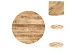 Vidaxl Piano Da Tavolo In Legno Massiccio Di Mango Rotondo 15-16 Mm 80 Cm - Piani Da Tavolo