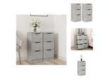 Vidaxl Credenze 2 Pz. Grigio Cemento 30X30X70 Cm Materiale A Base Di Legno - Credenze