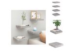 Vidaxl Mensole Galleggianti 4 Pz. Grigio Cemento 23X23,5X3,8 Cm Mdf - Mensole A Muro