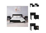 Vidaxl Comodini 2 Pezzi Neri 79,5X38X65,5 Cm In Legno Di Pino Massiccio - Comodini