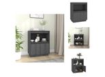 Vidaxl Credenza Grigia 60X34X75 Cm In Pino Massiccio - Credenze