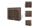 Vidaxl Scarpiera In Tessuto Con Coperchio 115 X 28 X 110 Cm Marrone - Scarpiere E Armadietti