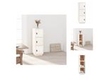 Vidaxl Credenza Bianca 34X40X108,5 Cm Pino Massiccio - Credenze