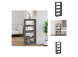 Vidaxl Libreria Divisoria Grigia 60X30X135,5 Cm In Legno Di Pino Massiccio - Librerie E Scaffalature