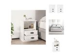 Vidaxl Comodini 2 Pz. Bianco Lucido 43X36X60 Cm - Comodini