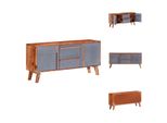 Vidaxl Credenza Grigia 120X30X55 Cm In Legno Massiccio Di Palissandro - Credenze