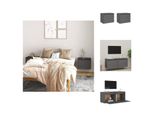 Vidaxl Armadi A Muro 2 Pz. Grigio 45X30X35 Cm In Legno Di Pino Massiccio - Mensole A Muro
