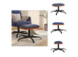 Vidaxl Sgabello Blu 60X60X36 Cm Tessuto E Pelle Finta - Sgabello Imbottito