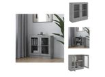 Vidaxl Vetrina Grigio Cemento 82,5X30,5X80 Cm Materiale Legno - Librerie E Scaffali