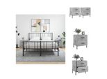 Vidaxl Comodini 2 Pz. Grigio Cemento 40X35X47,5 Cm Materiale A Base Di Legno - Comodini