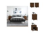Vidaxl Comodini 2 Pz. Materiale In Legno Effetto Rovere Marrone 40X42X60 Cm - Comodini