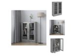 Vidaxl Vetrina Grigio Cemento 82,5X30,5X115 Cm In Legno - Librerie E Scaffali