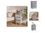 Vidaxl Comodino Con Gambe In Legno Massiccio Grey Sonoma 40X35X69 Cm - Comodini