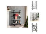 Vidaxl Libreria 4 Scomparti Grigio Cemento 100X30X140 Cm Materiale Legno - Librerie & Librerie