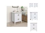 Vidaxl Comodini 2 Pezzi Con 2 Cassetti Bianchi - Comodini