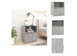 Vidaxl Comodino Grigio Cemento 40X40X50 Cm Materiale Legno - Comodini