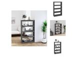 Vidaxl Libreria Divisoria Grigia 80X30X135,5 Cm In Legno Di Pino Massiccio - Librerie & Librerie