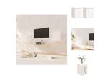 Vidaxl Armadi A Muro 2 Pz. Bianco 30X30X40 Cm In Legno Di Pino Massiccio - Mensole A Muro