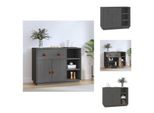 Vidaxl Credenza Grigia 98,5X40X75 Cm In Legno Di Pino Massiccio - Credenze