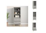Vidaxl Credenza Grigio Cemento 40X36X110 Cm Materiale Legno - Credenze