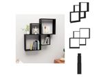 Vidaxl Scaffale A Cubo Nero 80X15X78,5 Cm In Legno - Mensole A Muro
