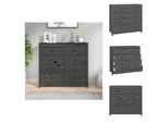 Vidaxl Credenza Grigia 100X40X90 Cm In Legno Di Pino Massiccio - Credenze