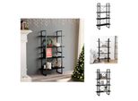 Vidaxl Libreria 4 Scomparti Nera 80X30X140 Cm Materiale A Base Di Legno - Librerie E Scaffalature