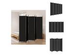 Vidaxl Paravento 5 Pezzi Nero 250X200 Cm Tessuto - Divisorio Per Ambienti