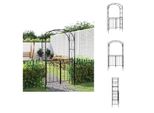 Vidaxl Arco Da Giardino Con Cancello Nero 108X45X235 Cm In Acciaio - Archi Di Rose, Tralicci E Pergole