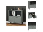 Vidaxl Libreria Oslo Con Gambe In Metallo Grigio 90X35X90,5 Cm In Legno Massiccio - Librerie & Librerie