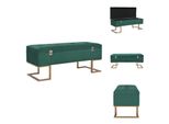 Vidaxl Panca Con Vano Portaoggetti 105 Cm In Velluto Verde - Panche Da Sala E Da Petto