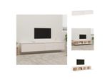 Vidaxl Armadi A Muro 2 Pz. Bianco 100X30X35 Cm In Legno Di Pino Massiccio - Mensole A Muro