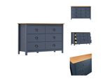 Vidaxl Credenza Hill Grey 125X40X80 Cm In Legno Di Pino Massiccio - Credenze