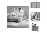 Vidaxl Comodini 2 Pz. Grigio Cemento 40X35X70 Cm Materiale A Base Di Legno - Comodini