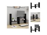 Vidaxl Supporto Per Monitor Nero (39-72)X17X43 Cm In Legno Di Pino Massiccio - Supporto Per Monitor Per Computer