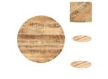 Vidaxl Piano Da Tavolo In Legno Massiccio Di Mango Rotondo 15-16 Mm 70 Cm - Piani Da Tavolo