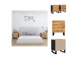 Vidaxl Comodini 2 Pezzi 40X33X46 Cm In Legno Massiccio Di Acacia - Comodini
