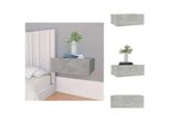 Vidaxl Comodino Sospeso Grigio Cemento 40X30X15 Cm Materiale A Base Di Legno - Comodini