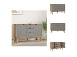 Vidaxl Credenza Otta Brown&Grey 113,5X43X73 Cm In Legno Di Pino Massiccio - Credenze