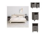 Vidaxl Comodini Hamar 2 Pz. Grigio Chiaro 40X35X62 Cm In Legno Massiccio - Comodini