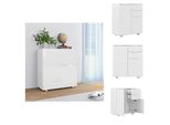 Vidaxl Credenza Bianca Lucida 71X35X80 Cm In Materiale Ligneo - Credenze