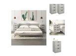 Vidaxl Comodini 2 Pz. Grigio Cemento 40X36X65 Cm - Comodini