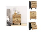 Vidaxl Comodino 50X33X62 Cm In Legno Massiccio Di Mango E Materiale A Base Di Legno - Comodini